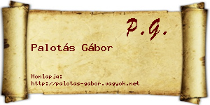 Palotás Gábor névjegykártya